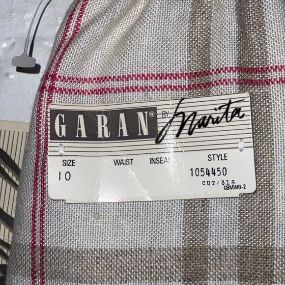 NWT Plaid A-Line Skirt Beige Pink Check Made in USA Size 10 Dead Stock 80s - Picture 5 of 14